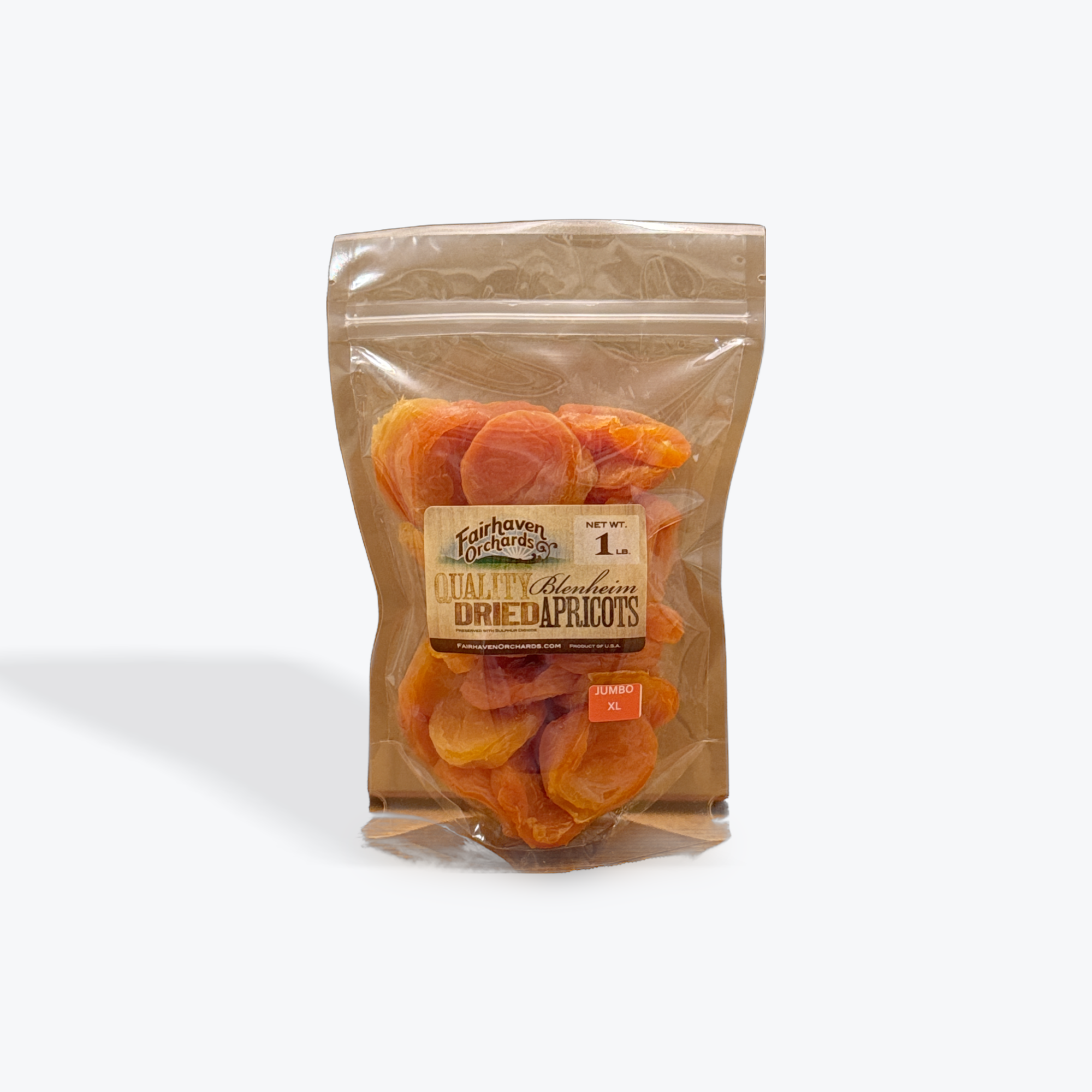 1 Pound Bag JUMBO XL Slip Pit Dried Apricots | Fairhaven Orchards